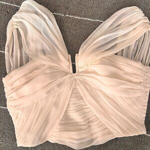 Self-Portrait Cream Chiffon Top